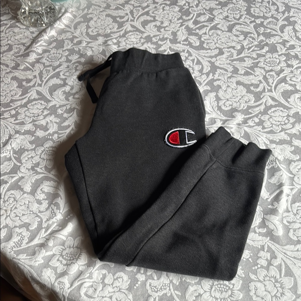 Champion Grey Jogger Sweatpants Cozy Fleece